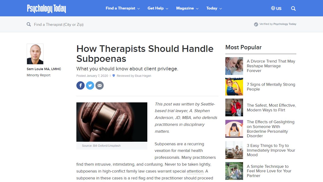 How Therapists Should Handle Subpoenas | Psychology Today