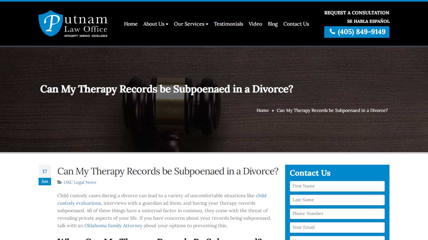 Can My Therapy Records be Subpoenaed in a Divorce?